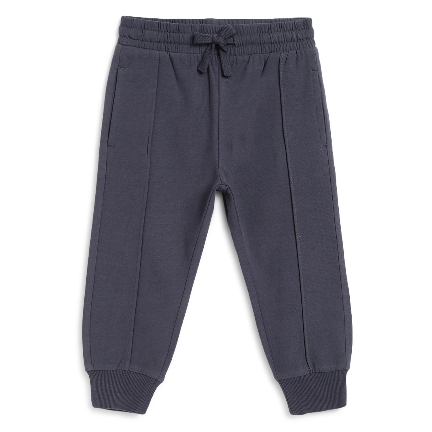 Infants Solid Joggers-Grey